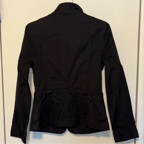 Talbots Women Black Khaki Blazer Button Up Military Style Size 6 - Picture 2 of 6